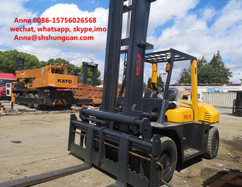5.5M الصاري TCM FD70 7ton ديزل رافعة شوكية ، TCM تستخدم رافعة شوكية حاوية المزود
